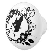 美しいボストンテリア犬 セラミックノブ (右)