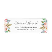 美しいボタニカルウォーターカラーシックフローラ ラベル (正面)