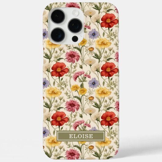 美しいボタニカルウォーターカラー ワイルドフラワーの名前 Case-Mate iPhoneケース (裏面)