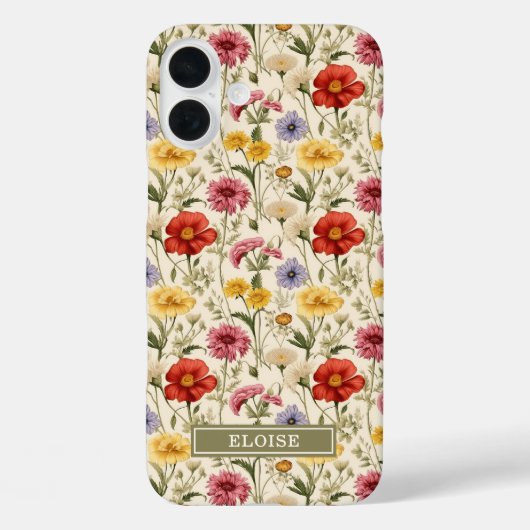 美しいボタニカルウォーターカラー ワイルドフラワーの名前 Case-Mate iPhoneケース (裏面)