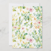 美しいボタニカル水彩の野生の花 招待状 (裏面)