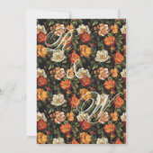 美しいボタニカル ローズの秋の結婚式招待状 招待状 (裏面)