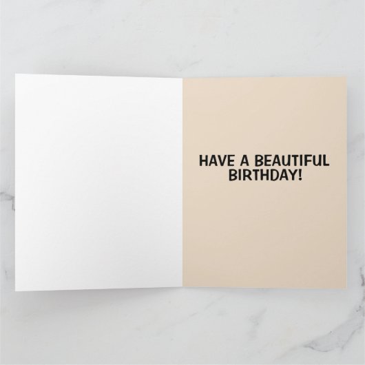 美しいボヘミアンヴィンテージのレディー誕生日カード サンキューカード (内部)