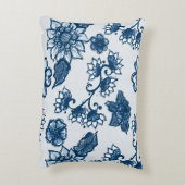 美しいボホの花 |大きいクラシック青 アクセントクッション (裏面(縦))