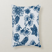 美しいボホの花 |大きいクラシック青 アクセントクッション (正面(垂直))