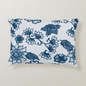 美しいボホの花 |大きいクラシック青 アクセントクッション (裏面)