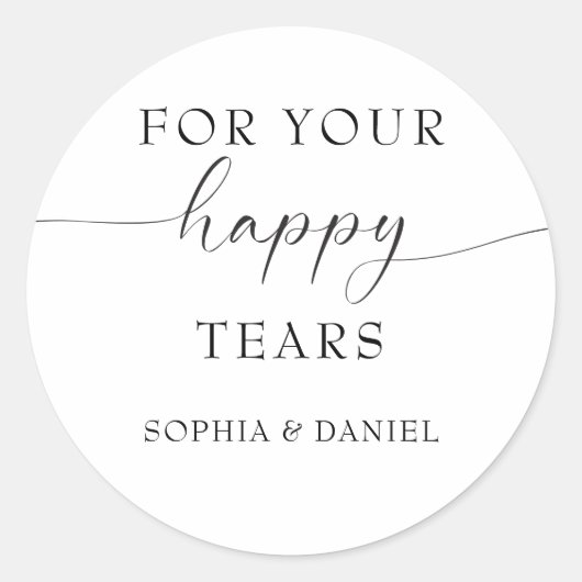 美しいボホパーソナライズされたの結婚ティッシュパック ラウンドシール (正面)