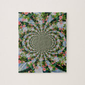 美しいボホピンク、赤いバラ、水彩フローラ ジグソーパズル (縦)