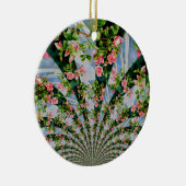 美しいボホピンク、赤いバラ、水彩フローラ セラミックオーナメント (右)