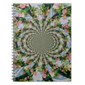 美しいボホピンク、赤いバラ、水彩フローラ ノートブック (正面)