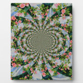 美しいボホピンク、赤いバラ、水彩フローラ フォトプラーク (正面)