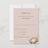 美しいボホボタニカルニュートラル結婚ズの応答 出欠カード (正面)
