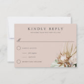 美しいボホボタニカルニュートラル結婚ズの応答 出欠カード (正面)