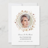 美しいボホボタニカルメモリアルフォトカード 招待状 (正面)