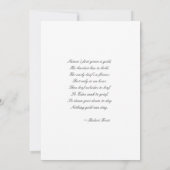 美しいボホボタニカルメモリアルフォトカード 招待状 (裏面)