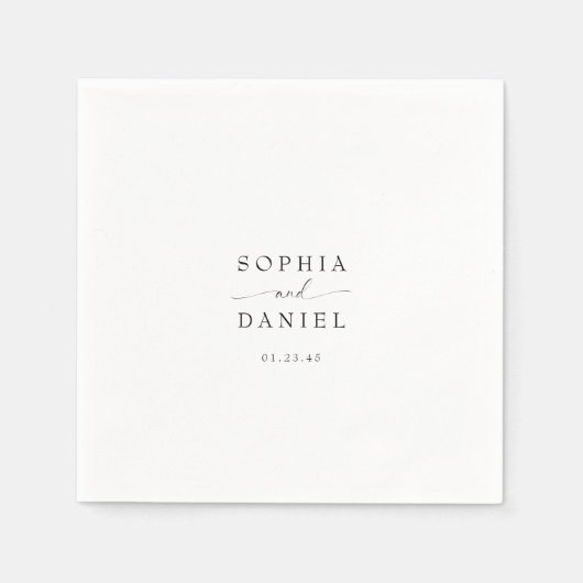 美しいボホミニマモダンリス結婚ト スタンダードカクテルナプキン (正面)