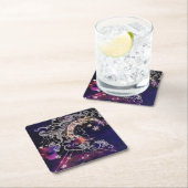 美しいボホムーンスターブルーパープル ペーパーコースター (インサイチュ)