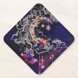 美しいボホムーンスターブルーパープル ペーパーコースター