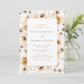 美しいボホワイルドフラワーウォーター結婚カラー 招待状 (スタンド正面)