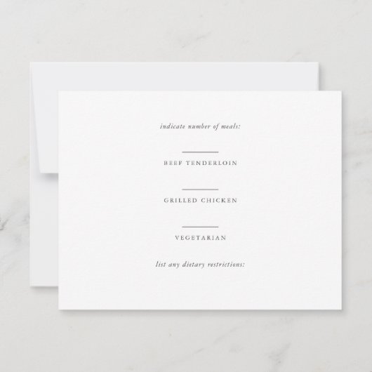 美しいボホ植物白結婚の応答 出欠カード (裏面)