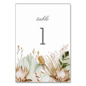 美しいボホ植物結婚披露宴 テーブルナンバー (正面)