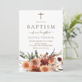 美しいボホ秋の花バプテスマ 招待状 (スタンド正面)