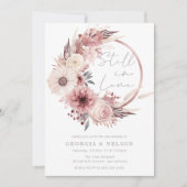 美しいボホ赤面結婚の誓いの更新 招待状 (正面)