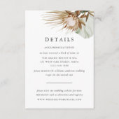 美しいボホ ボタニカル ホワイト ウェディングの詳細 エンクロージャーカード (正面)