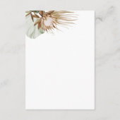 美しいボホ ボタニカル ホワイト ウェディングの詳細 エンクロージャーカード (裏面)