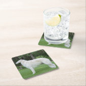 美しいボルゾイ スクエアペーパーコースター (インサイチュ)