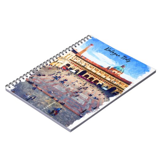 美しいボローニャイタリア水彩旅行 ノートブック (左側)