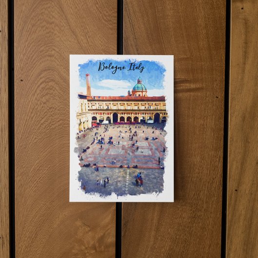 美しいボローニャイタリア水彩旅行 ポストカード
