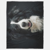 美しいボーダーコリー フリースブランケット (正面)