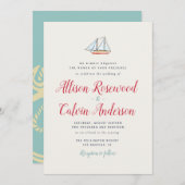 美しいボートの航海のな結婚式招待状 招待状 (正面/裏面)