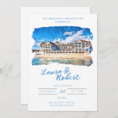 美しいボープール・ホテル マサチューセッツ 会場 水彩画 招待状 (正面/裏面)