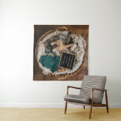 美しいボーホ vintage の妊娠発表 タペストリー (インサイチュ(横))