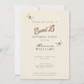 美しいボールガウンエレガントピンクの花 招待状 (裏面)