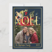 美しいポインセチアとバラのクリスマスカード「ジョワヨンヌエル」 シーズンカード (正面)