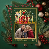 美しいポインセチアとバラのクリスマスカード「ジョワヨンヌエル」 シーズンカード