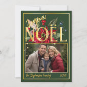 美しいポインセチアとバラのクリスマスカード「ジョワヨンヌエル」 シーズンカード (正面)