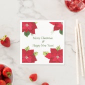 美しいポインセチア花カスタムクリスマス スタンダードカクテルナプキン (インサイチュ)