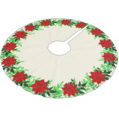 美しいポインセチア・フラワーガーランドオンシャンパン ブラッシュドポリエステルツリースカート (アングル)