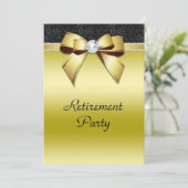 美しいポッシュ金ゴールドとブラックジュエルリタイアメント 招待状 (スタンド正面)