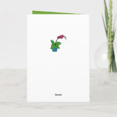 美しいポットの水彩画の蘭の植物 サンキューカード (裏面)