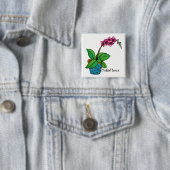 美しいポットの水彩画の蘭の植物 缶バッジ (インサイチュ)