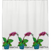 美しいポットの水彩蘭の植物 シャワーカーテン (正面)