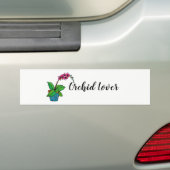 美しいポットの水彩蘭の植物 バンパーステッカー (車上)