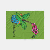 美しいポットの水彩蘭の植物 フリースブランケット (正面(横))