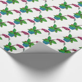 美しいポットの水彩蘭の植物 ラッピングペーパー (角)