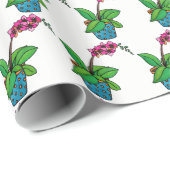 美しいポットの水彩蘭の植物 ラッピングペーパー (ロールコーナー)